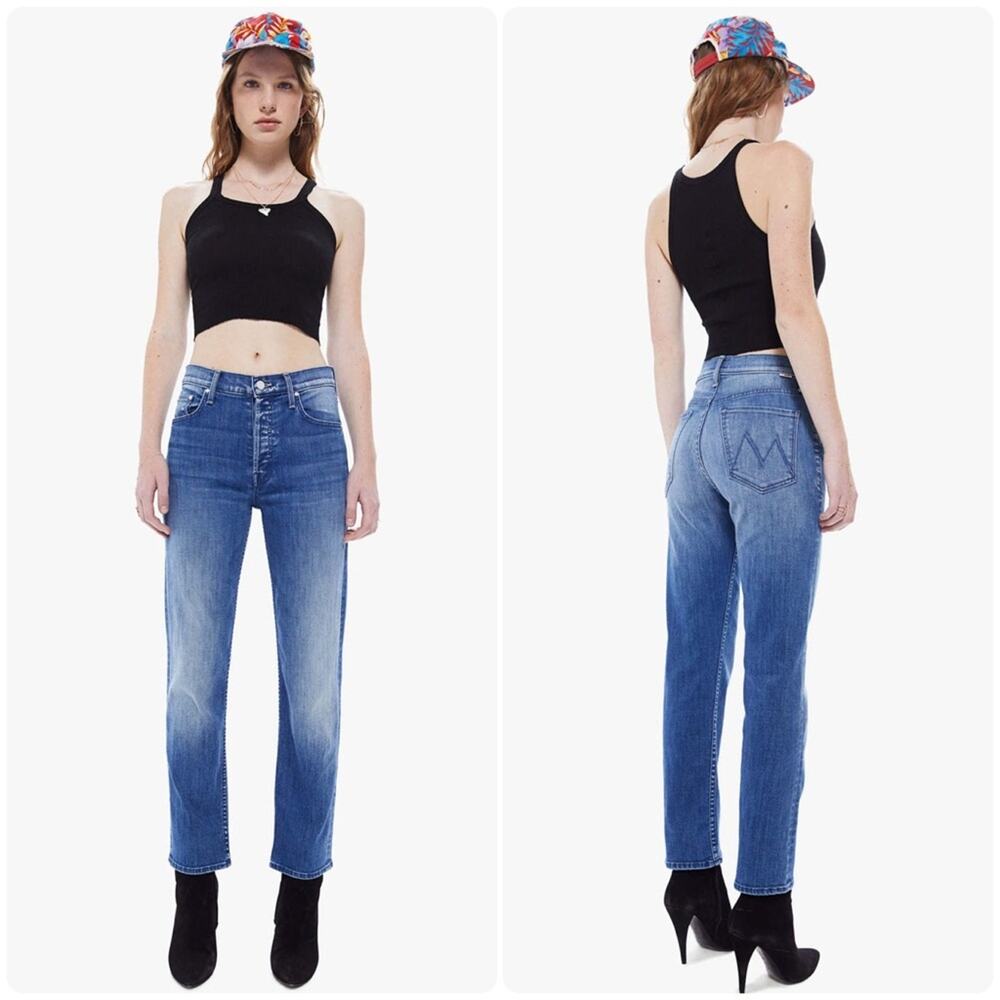 MOTHER Jeans The Tomcat Ankle in A Night in Havana Womens 27 Blue Straight Leg